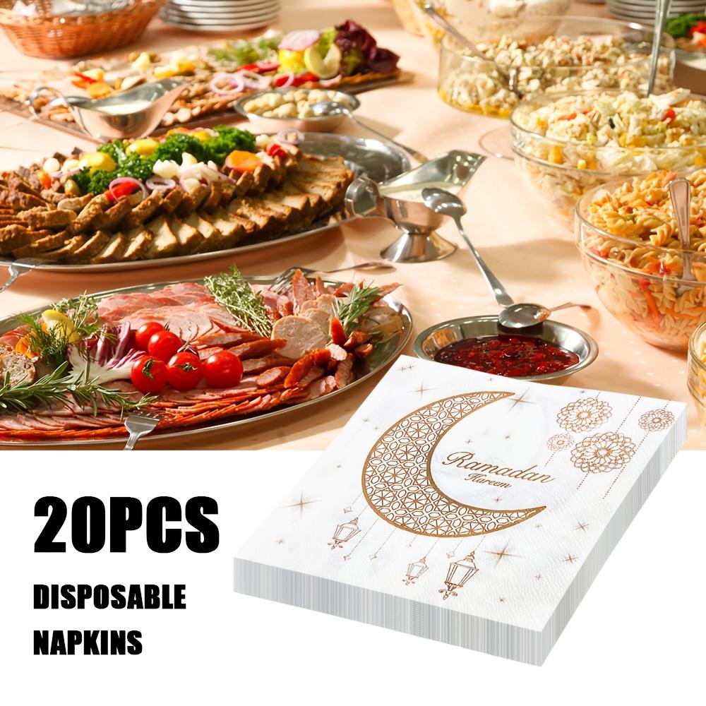 

20Pcs/bag Eid Mubarak Theme Disposable Napkins Moon Star Tissues Towel for Ramadan Kareem Islamic Muslim Party Decoration коричневый