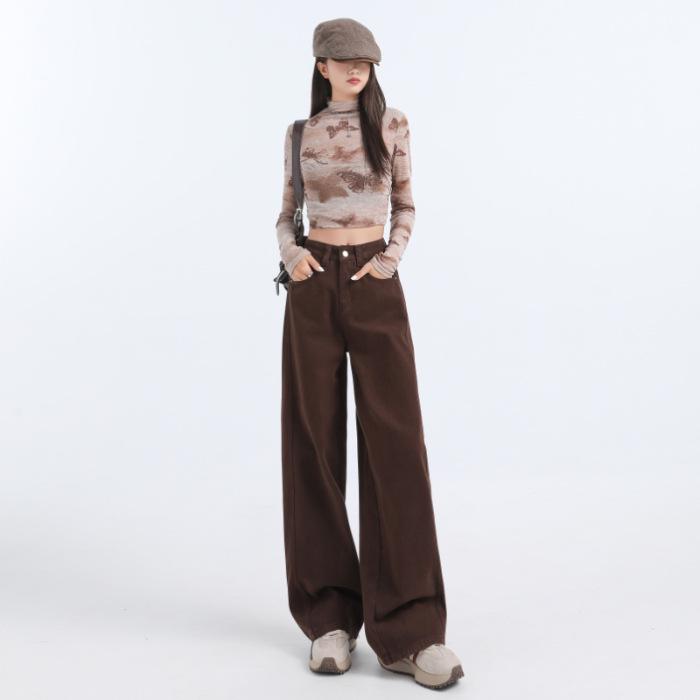 

2163 Fall/Winter Women s 3D Curved Leg Color Block Stitch Jeans - Versatile & Loose Design XL