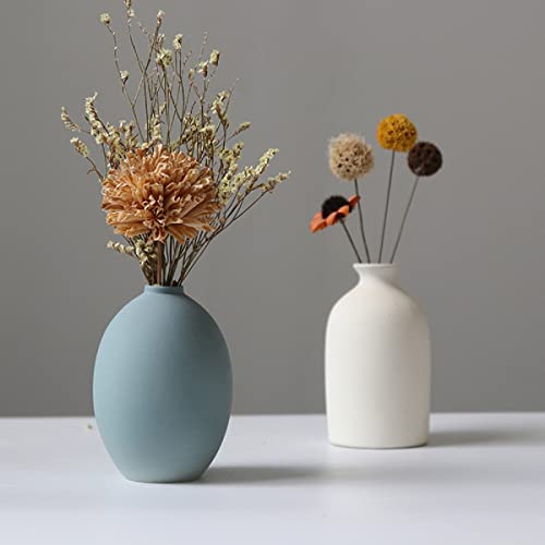 AIVAR Ceramic Single Flower Vase, Stylish Ceramic Flower Vase, Set of 4, Japanese and Western Style, Mini Vases, Suitable for Aquatic Plants, Ikebana,
