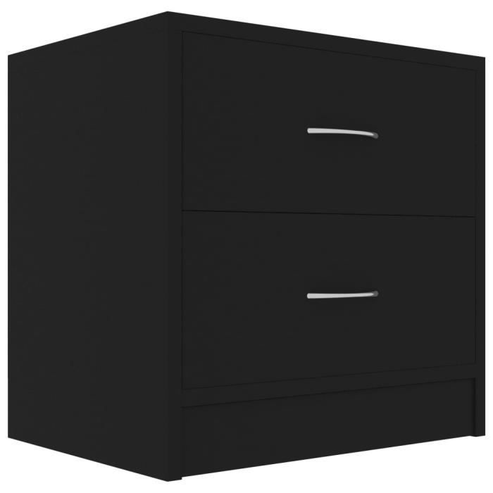 VidaXL Tables de chevet 2 pcs Noir 40 x 30 x 40 cm Aggloméré