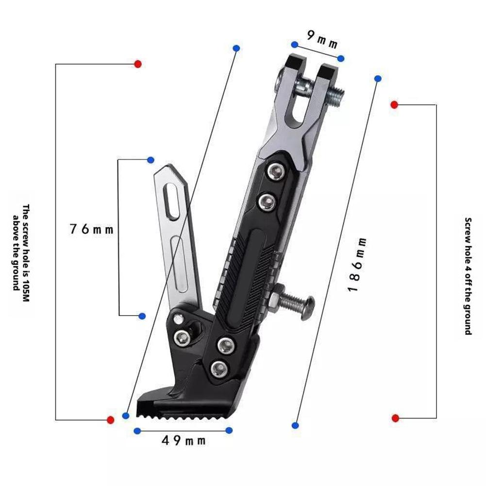 Adjustable Parking Tripod Foot Brace CNC Aluminum Alloy Construction For Motorcycle Off Road Vehicle And Bicycle Universal