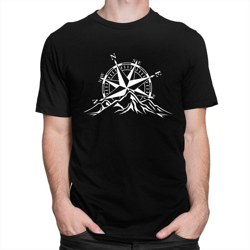 Custom Compass Rose Mountain T Shirt Men 100 Cotton Tshirt Nautical Tees Fashion Tshirts