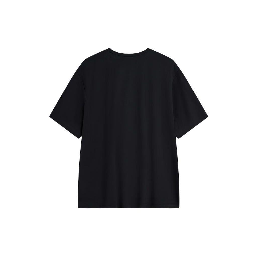 Li-Ning Wade Series Letter Pattern Printed Ice Feel Loose Short Sleeve T-Shirt Unisex Tops Black AHST531-1