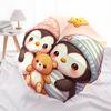 1pc Penguin Family with Teddy Bear Umbrella with Plastic Handle,Suitable for All Seasons Home Travel Outdoor UmbrellaDD1030
