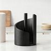 Mountain Paper Towel Holder Countertop with Wood Round Base And Iron Holder One-Hand Tearing Wood Paper Towel Holder for Kitchen Dining Room