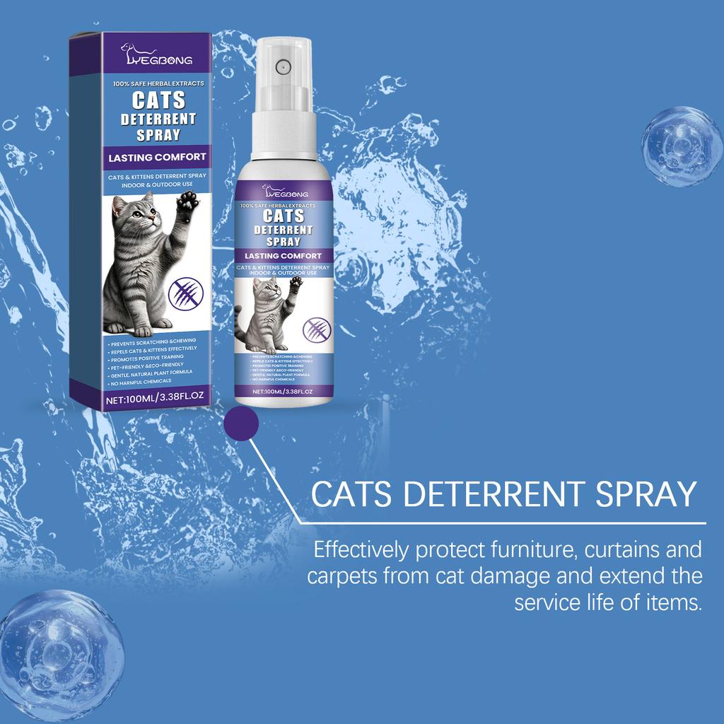 Yegbong Spray Repellente Premium per Gatti - Repellente Sicuro per Interni ed Esterni per la Protezione dei Mobili, Efficace Aiuto per l'Addestramento con Ingredienti Naturali