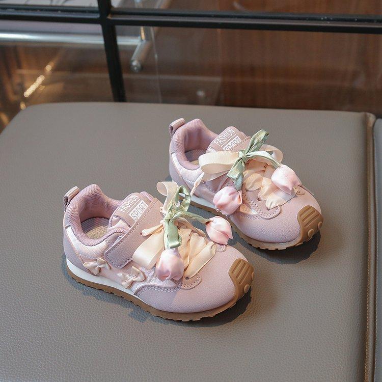 Girls spring shoes tulip shoes Forrest Gump shoes 2025 new children middle and older children spring and autumn sports shoes soft sole