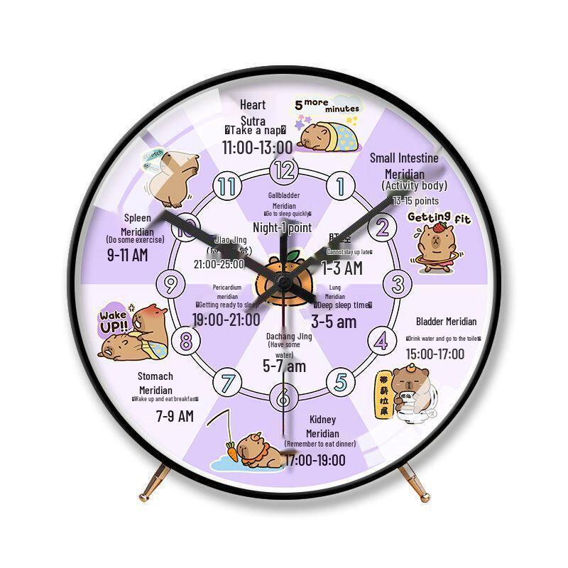 

Capybara Health Meridians Clock for Bedroom, Study, & Living Room Standard