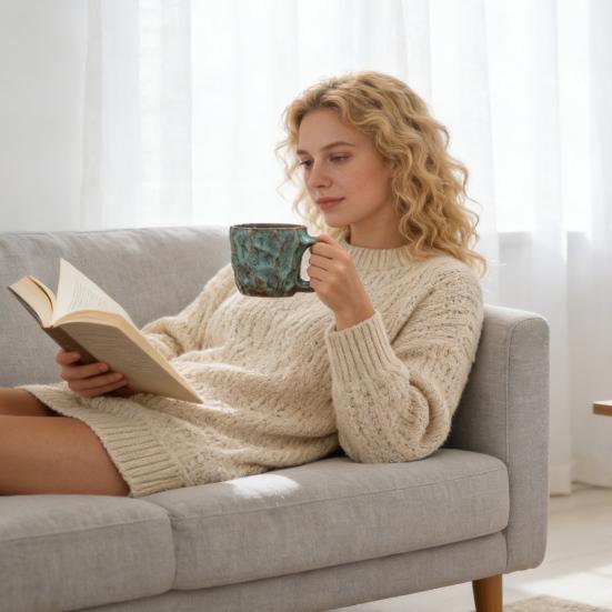 Ceramiczny kubek do kawy 270ml Duży kubek do herbaty Nowość Mineralny kształt Dekoracyjny tumbler Unikalny wystrój domu Prezent dla miłośników kawy