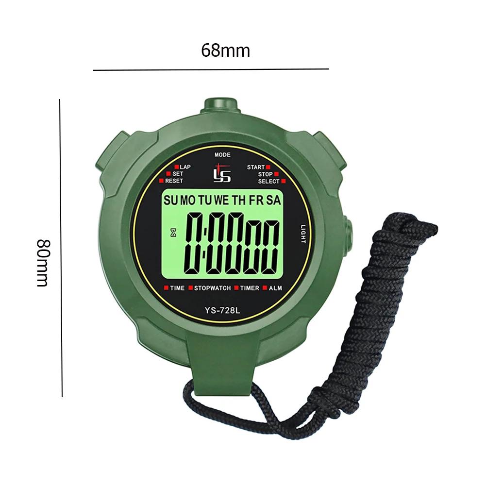 Classic Waterproof Digital Stopwatch Professional LCD Display Sports Training Alarm Clock Timer Stopwatch With Strap Chronograph