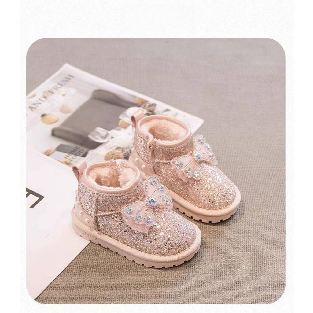 Girls' Snow Boots, Plush, Children's Cotton Shoes, Thick Shoes, Warm Shoes, Non Slip Shoes