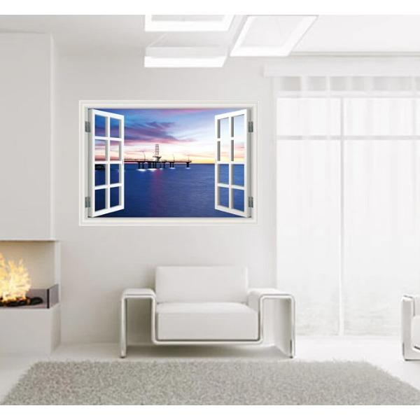 

Модные креативные 3D-наклейки на стену с изображением оконного пейзажа, съемные декоративные обои для гостиной из ПВХ, наклейки для дома