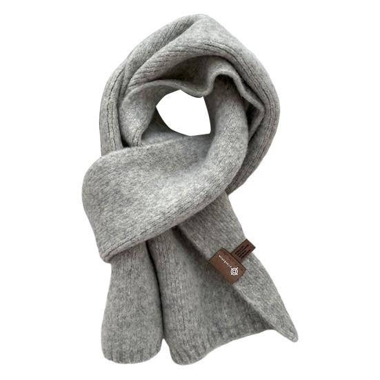 Winter Scarf Windproof Solid Color Soft Thick Knitting Keep Warm Cozy Unisex Korean Style Men Scarf for Outdoor