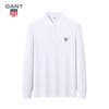 Polo Manches Longues Printemps Automne GANT Broderie Classique Uni Revers Chemise Automne Décontracté d'Affaires T-shirt