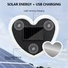 Easy Installation Dual Heart Shape Wireless Car LED Heart Light Suction Cup Solar Powered Soft Illumination Car Neon Light
