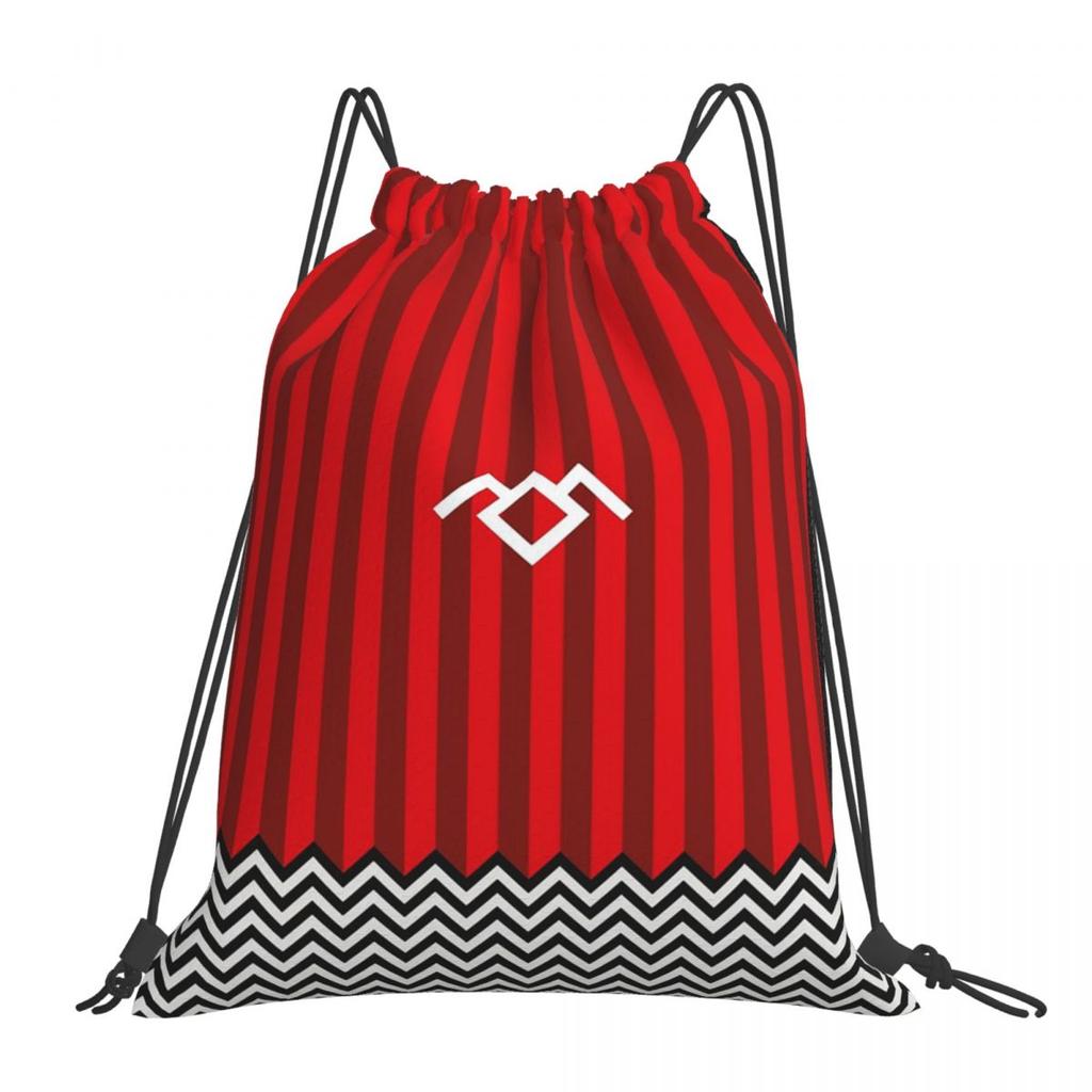Enigmatic Zigzag Pattern From David Lynch's Cult Series Twin Peaks Backpacks Drawstring Bundle Pocket Sports Bag Book Bags