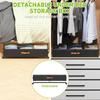 Double Layer Dividers Under Bed Storage Box with Wheels Clear Lids Organizer Bins Dustproof Foldable Storage Rack Clothes Shoes