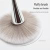 Silver Slim Waist Nail Dust Brush - Soft Bristle Makeup & Cleaning Tool