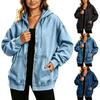 Giacca di jeans con cappuccio e zip intera casual da donna per l'uso quotidiano