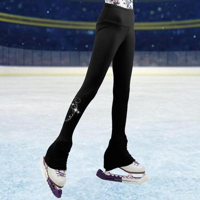 Girls Figure Skating Pants Ice Leggings Fleece Warm Training Clothes