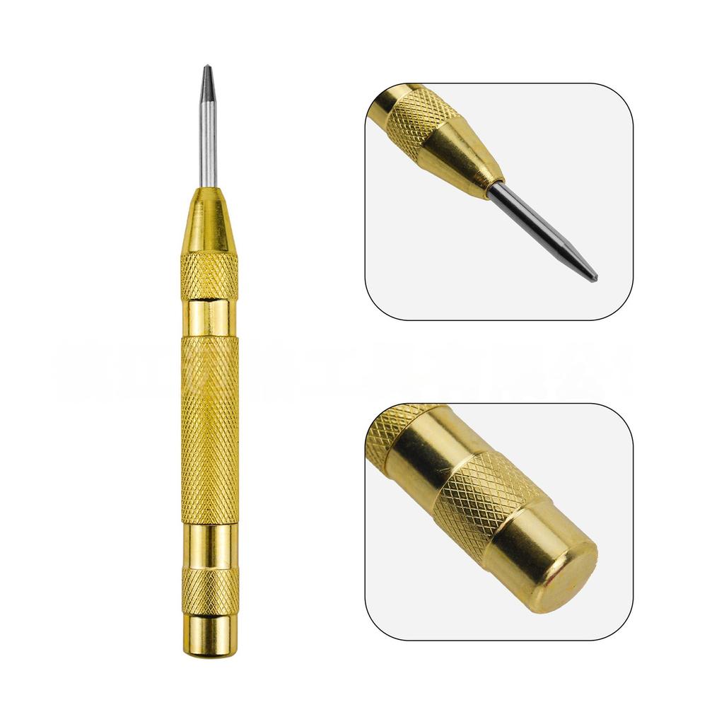 Spring Loaded Center Punch Tool with HSS Steel Tip for Precision Marking and Emergency Escape