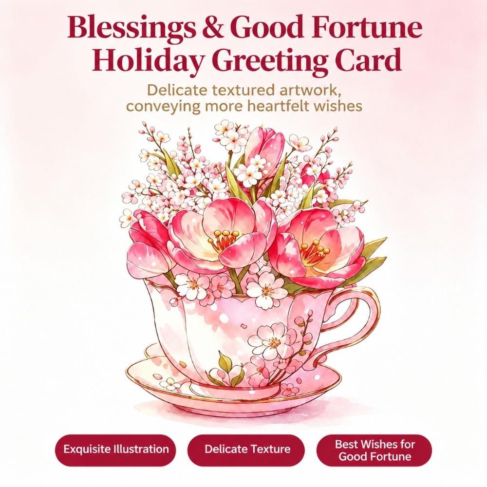 Flower Basket Pop Up Greeting Card Multicolor Flower Bouquet Card for Mother's Day