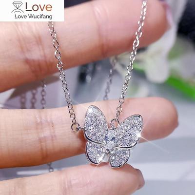 Trendy Butterfly Pendant Necklace Women Aesthetic Wedding Party Jewelry Shiny Crystal Zirconia Accessories Exquisite Gift