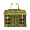 Cute House Shape Rattan Basket Rattan Woven Picnic Storag Basket Vintage Wedding Favors With Lid Creative Rustic Deco Organizer
