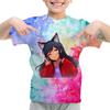 Aphmau Dětské tričko s 3D potiskem Kawaii Anime styl pro kluky a holky Měkké a pohodlné Topy s krátkým rukávem
