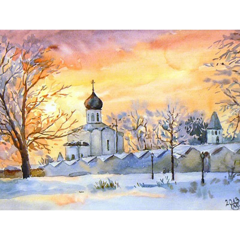 Pictură cu diamant 5D DIY Lake Full Drill Broderie cu diamante Poză din copac cu strasuri Peisaj Cucitură Decor de perete