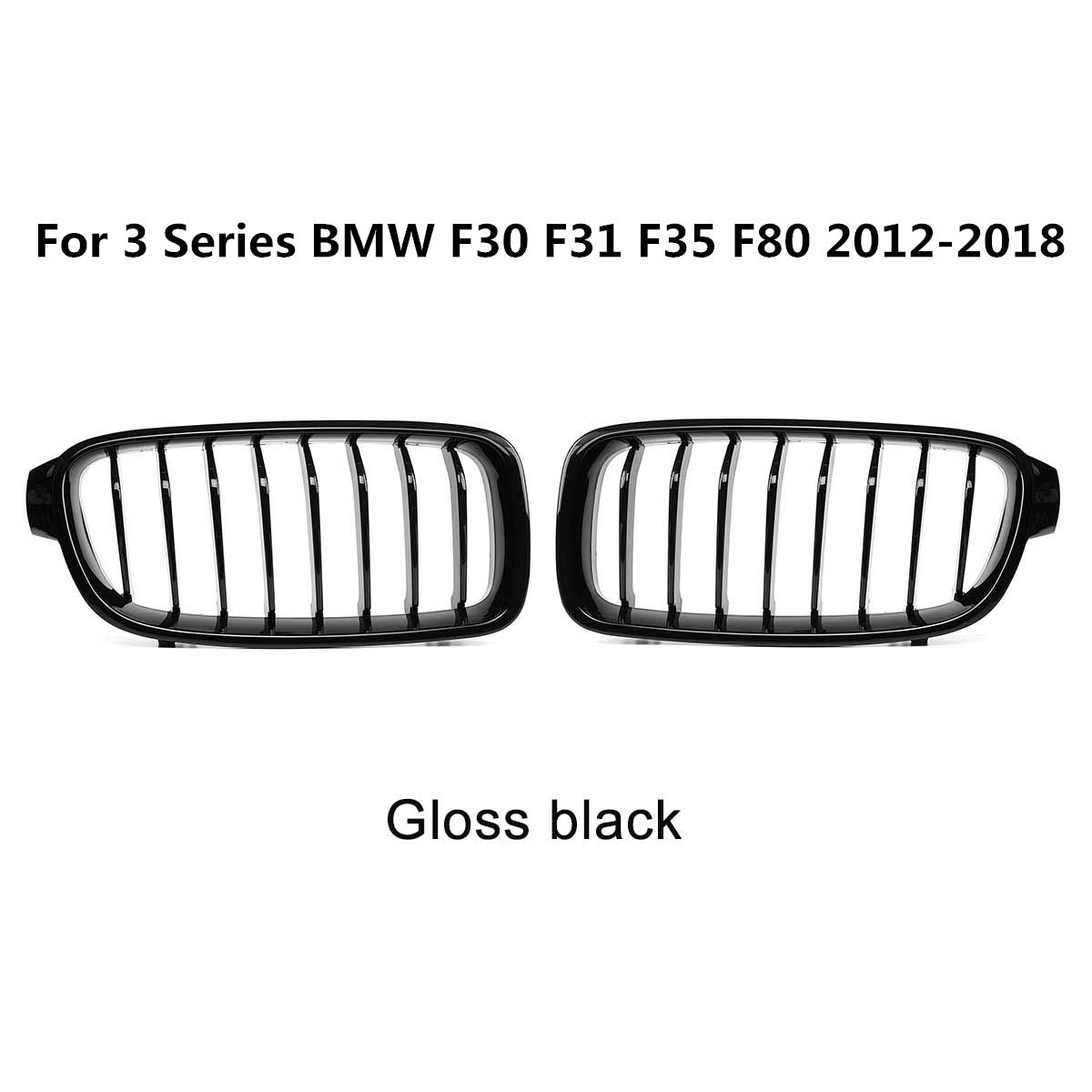 

Pair Gloss Black Front Kidney Grille Grille For 3 Series BMW F30 F31 F35 F80 2012 2013 2014 2015 2016 2017 2018 Racing Grills чорний
