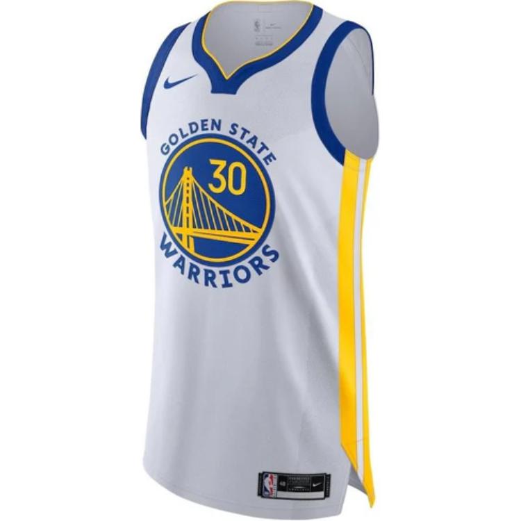 Nike Stephen Curry Golden State Warriors Player Edition Straight Fit Vintage Sporty Breathable Basketball Jersey Men Jersey White CW3273-100