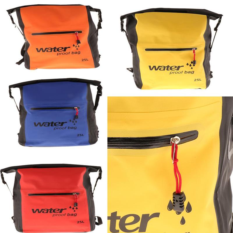 Kayaking Accessories Waterproof Dry Bags Backpack 25L Marine Canoe Sack Bucket for Hiking Camping Beach Gear