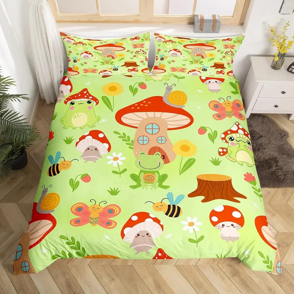 

Комплект постельного белья Kawaii Bear Twin King Size с мультяшными животными Комплект постельного белья из полиэстера с парашютом Blue Sky White Cloud EU Single(135x200cm)