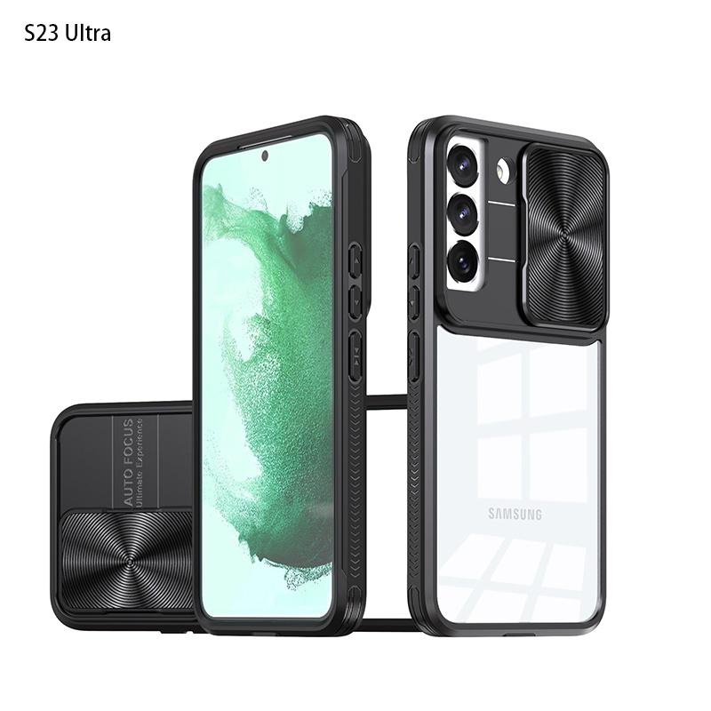 Protective And Stylish! Two-in-one Samsung S23 Ultra Phone Case In Trendy Colors Navy Blue Blue+pink Chinese Red Purple Olive Green Black Pink+green