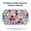 37 Grids Silicone Ice Tray Mold Lids Honeycomb Ice Cube Mold Reusable Food-Grade BPA-free DIY Ice Maker Mold for Whiskey Beers