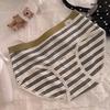 Slip a triangolo da donna per primavera e autunno, in cotone vintage, con cavallo esteso, antibatterici, a vita media