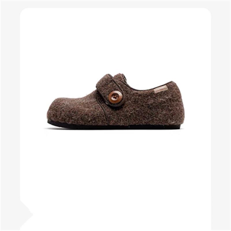 

Женская обувь больших размеров 41-43 французская нишевая обувь на липучке из хлопка зимняя бархатная с утолщенной подошвой с большой головой милая уродливая обувь на плоской подошве пушистая 42