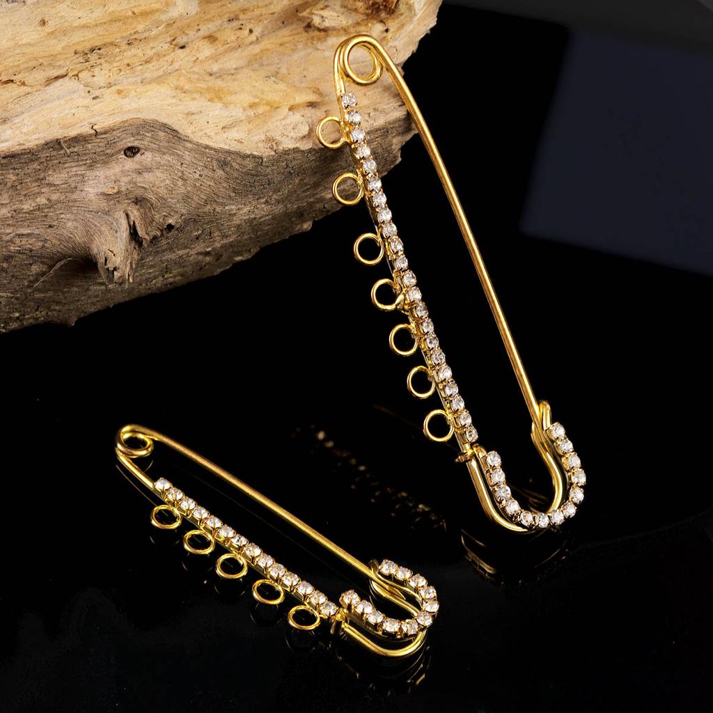 New 2pcs/lot Wedding Brooch Safety Pins Needles Brooch Inlaid With Zircon Brooch Zircon Pin Accessories Jewelry Making Findings