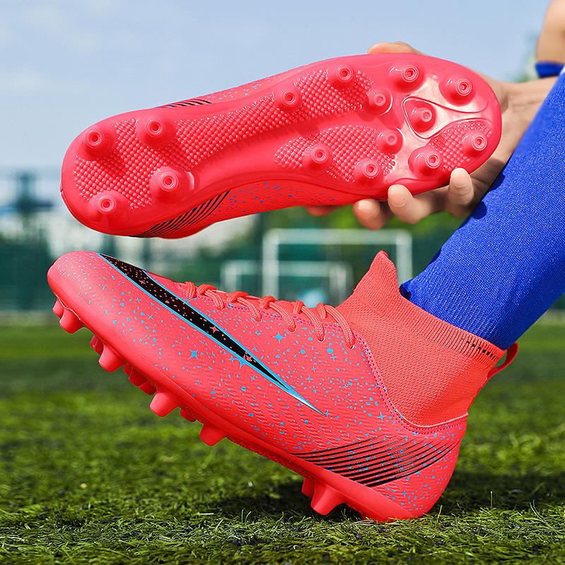 2025 European Cup football shoes men's high-top students competition training AG long nails TF broken nails sports football shoes