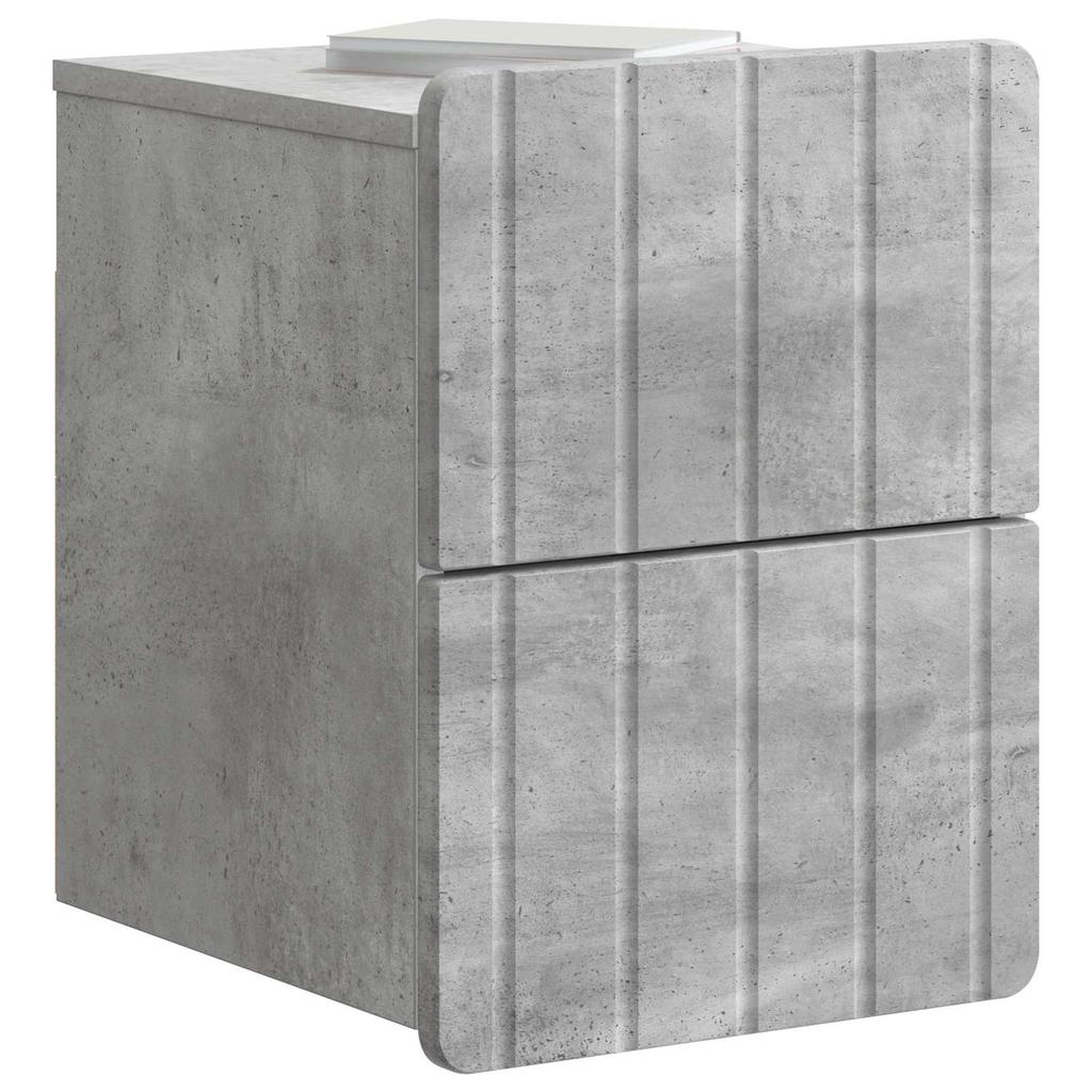 Wall Mounted Nightstand Concrete Grey 33 x 34.5 x 43 cm