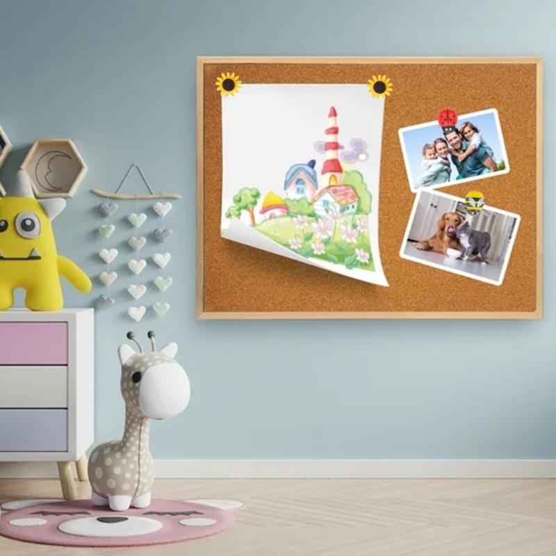 30Pcs Pinos de pressão de flor Lady Bird Pushpin com estojo Pinos de polegar decorativos Pinos de mapa Quadro de avisos de cortiça para escritório escolar