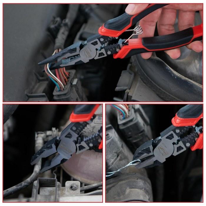 HOUSERAN Tool Set 8-Piece with Case: Nipper, Pliers, Radio Pliers, Water Pump Pliers, Rubber Hammer for Home, DIY, and Repair