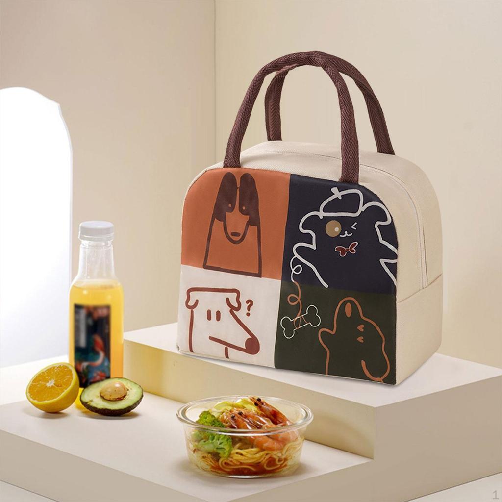 Insulated Thermal Bag Cute Lunch Box for Work Students Picnic