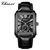 New Business Men's Watch Fashion Square Roman Numeral Dial Waterproof Brown Leather Male Casual Fashion Date Quartz Watches