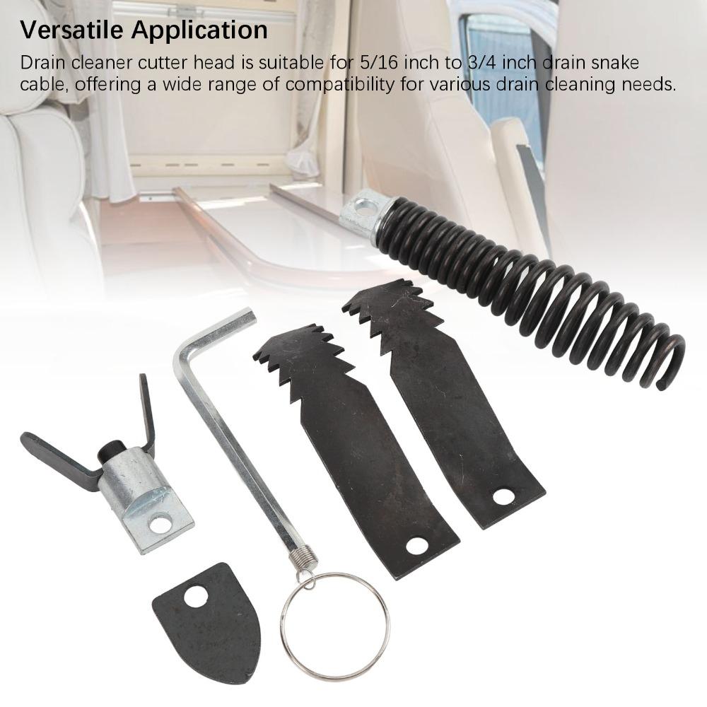 6 Pcs Efficient Unclogging Drain Cleaner Cutter Head 5/16 Inch To 3/4 Inch Drain Snake Cable Cutting Head Set Pipe Dredging