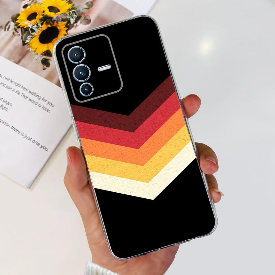 For Vivo V23 Pro V2132 Case For Vivo V23 5G V2130 V2303 Cover Fashion Flower Clear Silicone Phone Case For Vivo V23e V 23 Bumper
