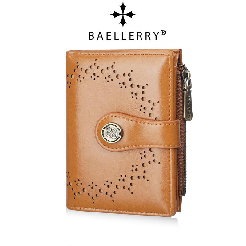 Baellerry Women Fashion Short Wallets Artificial Leather Hasp Bifold Wallet Card Holder Purse