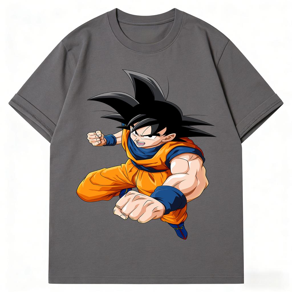 Dragon Ball Son Goku TShirt Retro Anime Graphic Print Crew Neck Pure Cotton Oversized Streetwear Tops For Men Women