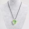 Goth Black Rope Big Heart Pendant Choker Necklace for Women Elegant Adjustable Chain Jewelry Glass Heart Charm Jewelry